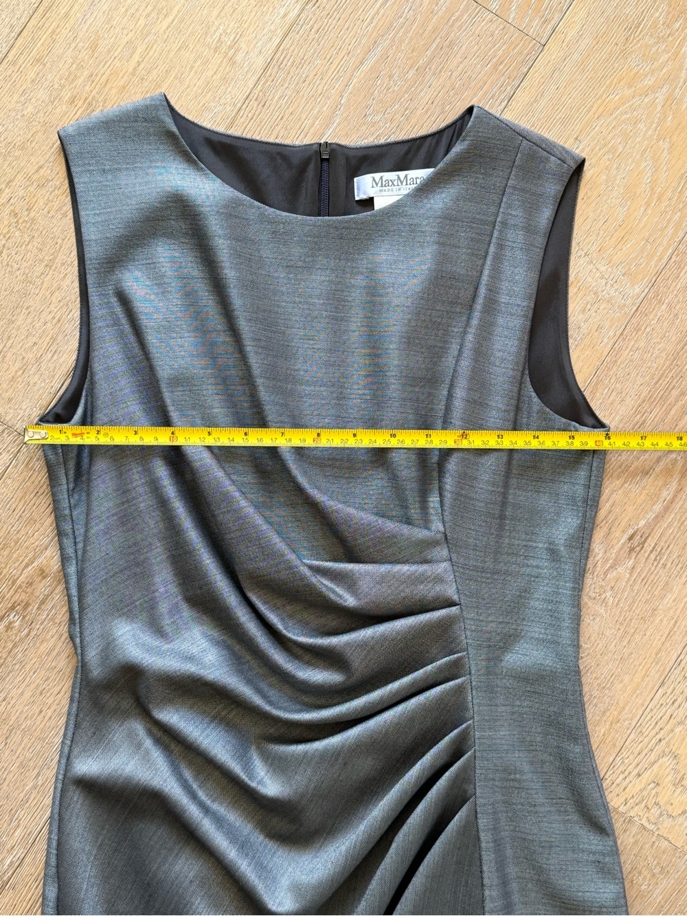MaxMara Gray Ruched Midi Dress - Picture 8 of 11